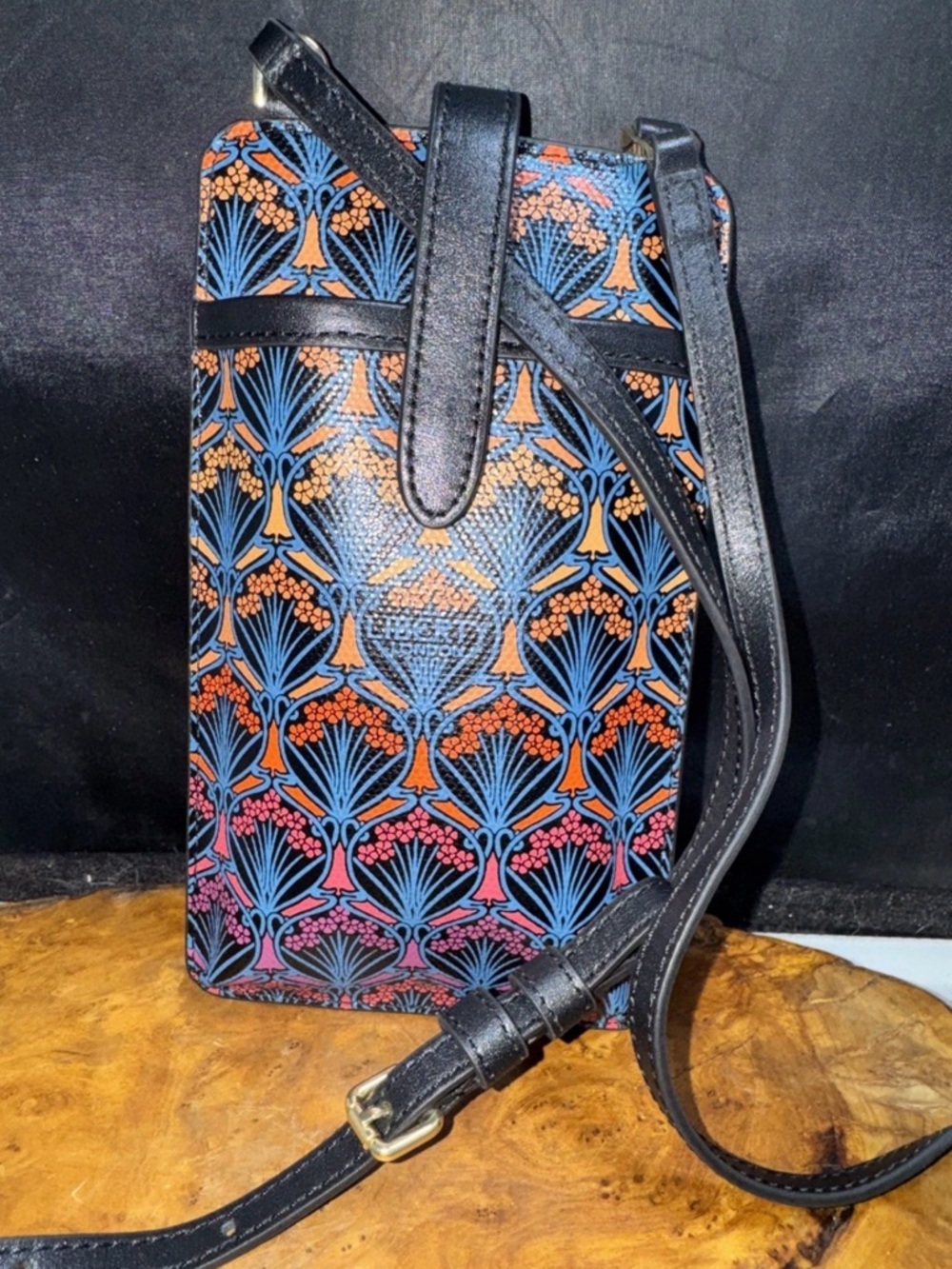 Liberty of London Dark Blue Marlborough Canvas Cellphone Card cross body Wallet